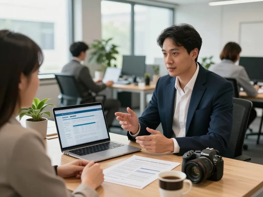 SMSF Accountants consulting with clients on SMSF setup in a modern office.