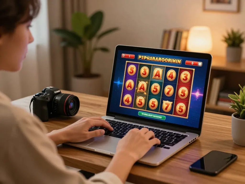 Engaging in online gaming at sun win with big wins on colorful slot reels