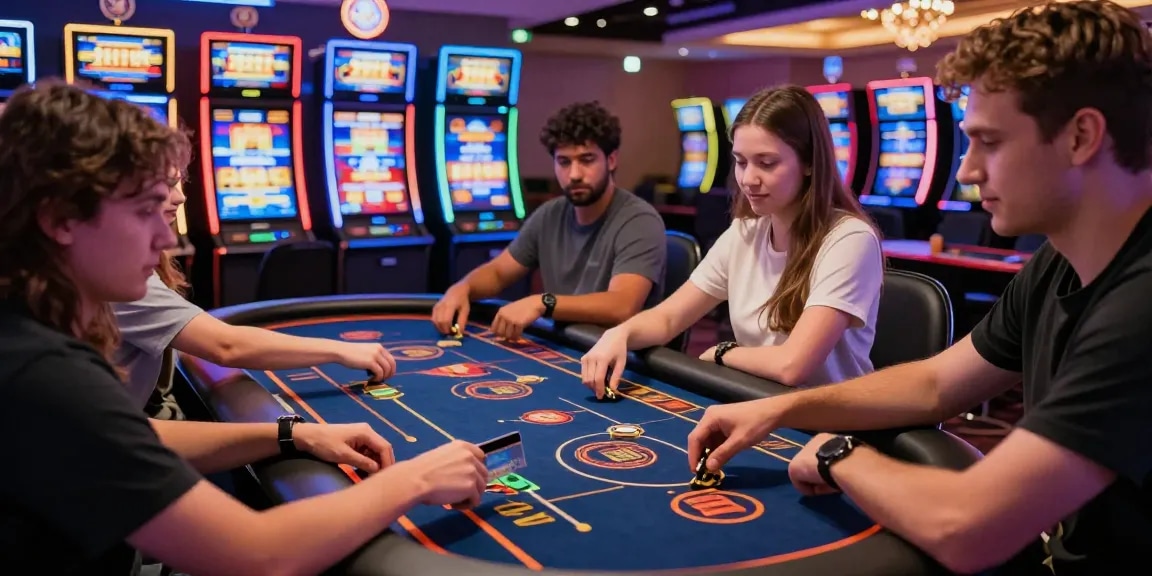 Engaging scene of players at a credit card casino, showcasing exciting gaming options and vibrant atmosphere at https://dentalgroups.co.uk.