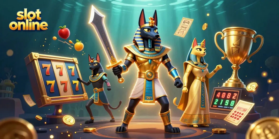 Menangkan slot online sambil berinteraksi dengan karakter Anubis dan Bastet di kasino virtual.