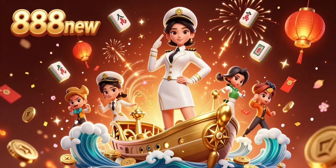 Play exciting games and win rewards at 888new in this vibrant casino digital illustration.