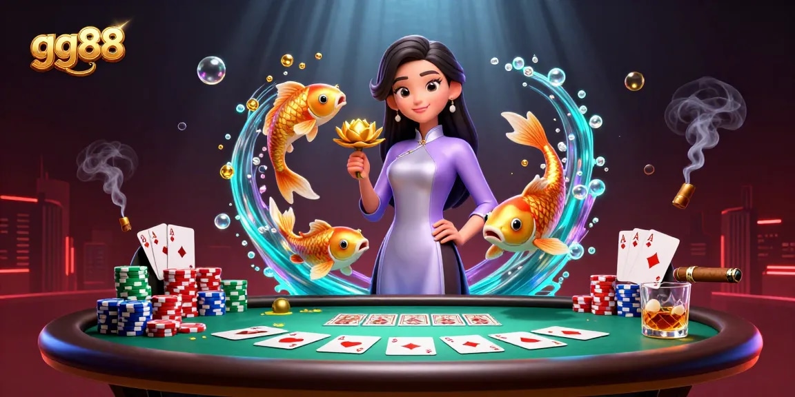 Engage with gg88 and experience thrilling poker action featuring vibrant characters and dynamic casino elements.