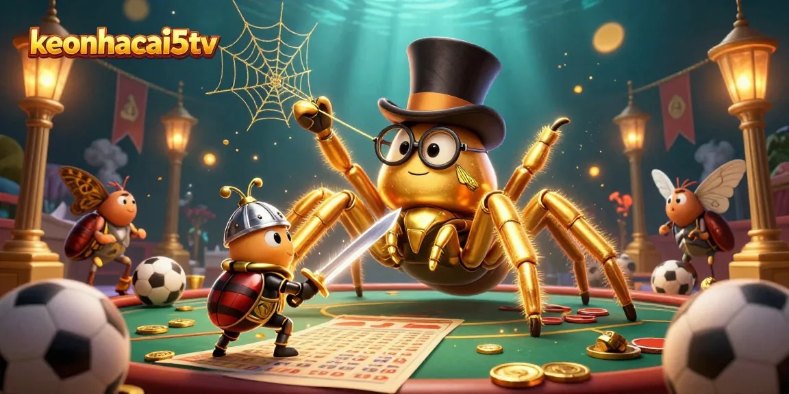 Engage in sports betting excitement with keonhacai5tv's vibrant 3D casino scene.