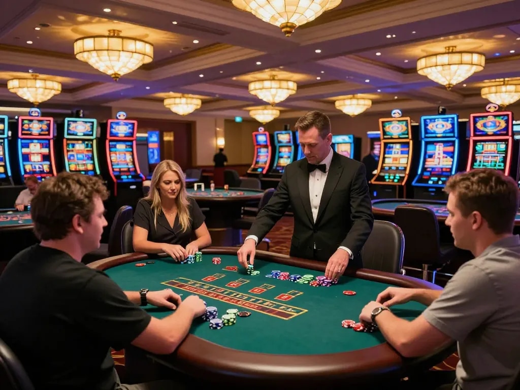 Players engaged in thrilling blackjack gameplay at a luxurious casino showcasing XX 88 gaming experiences.