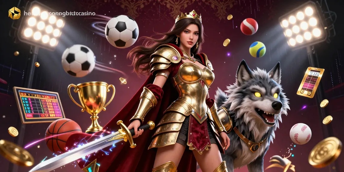 Experience thrilling wins at hengongbetcasino with dynamic sports games and vibrant elements in a captivating 3D scene.