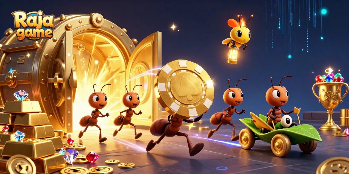 Engage in the thrilling Raja game as ants capitalize on their heist with dazzling treasures.