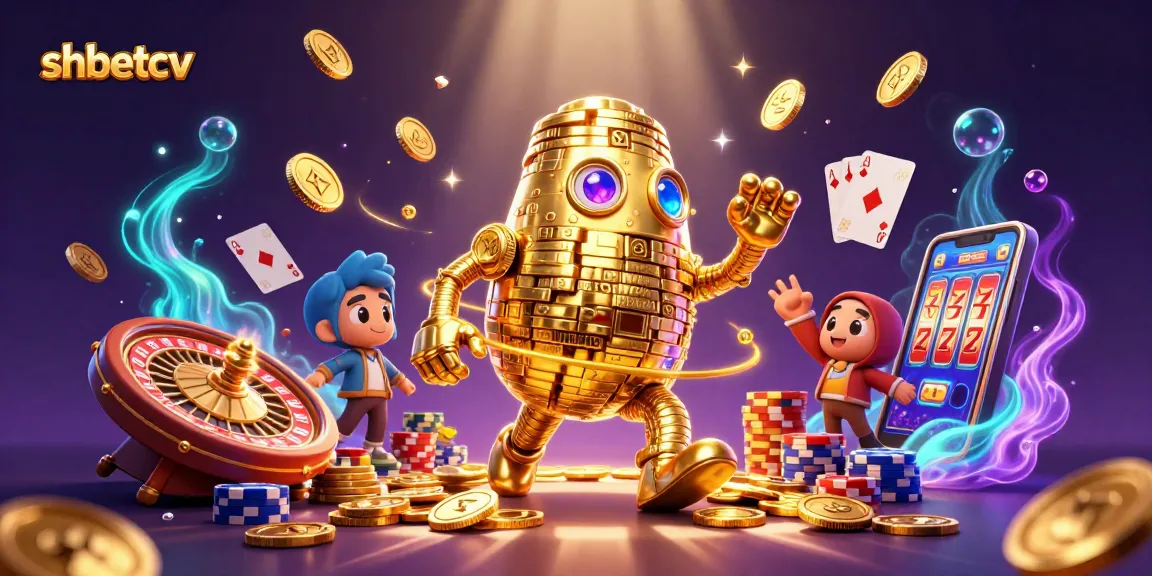 Experience thrilling gameplay with shbetcv featured in this vibrant 3D casino illustration.