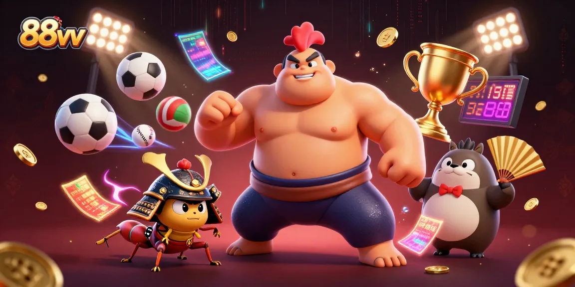 Win big at 88vv with an action-packed scene featuring sports excitement and dynamic gaming elements.