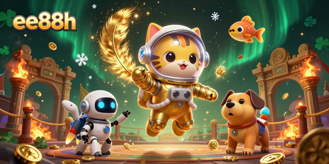 Experience thrilling gaming adventures at ee88h with an astronaut cat and dynamic casino elements.