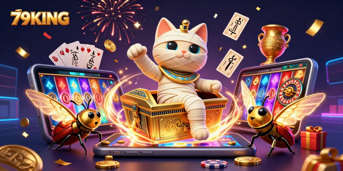 Experience the vibrant world of 79KING with thrilling slot games and immersive gameplay in a stunning pyramid casino setting.