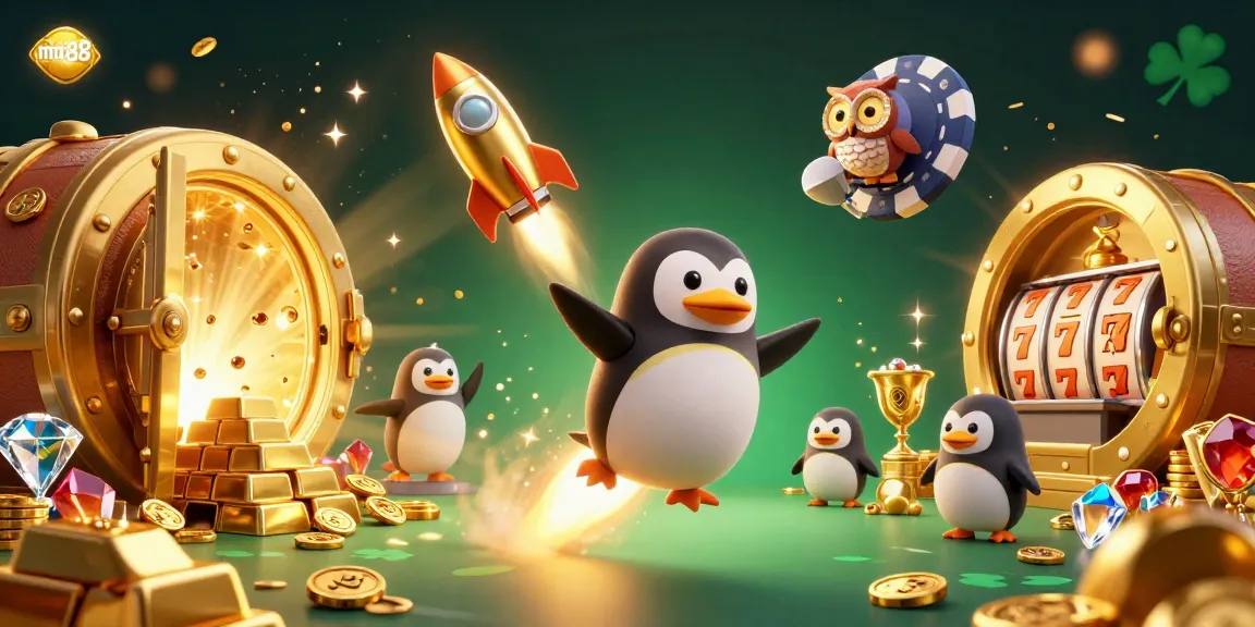 Engage in thrilling gameplay with man88 as the golden penguin journeys to the casino.