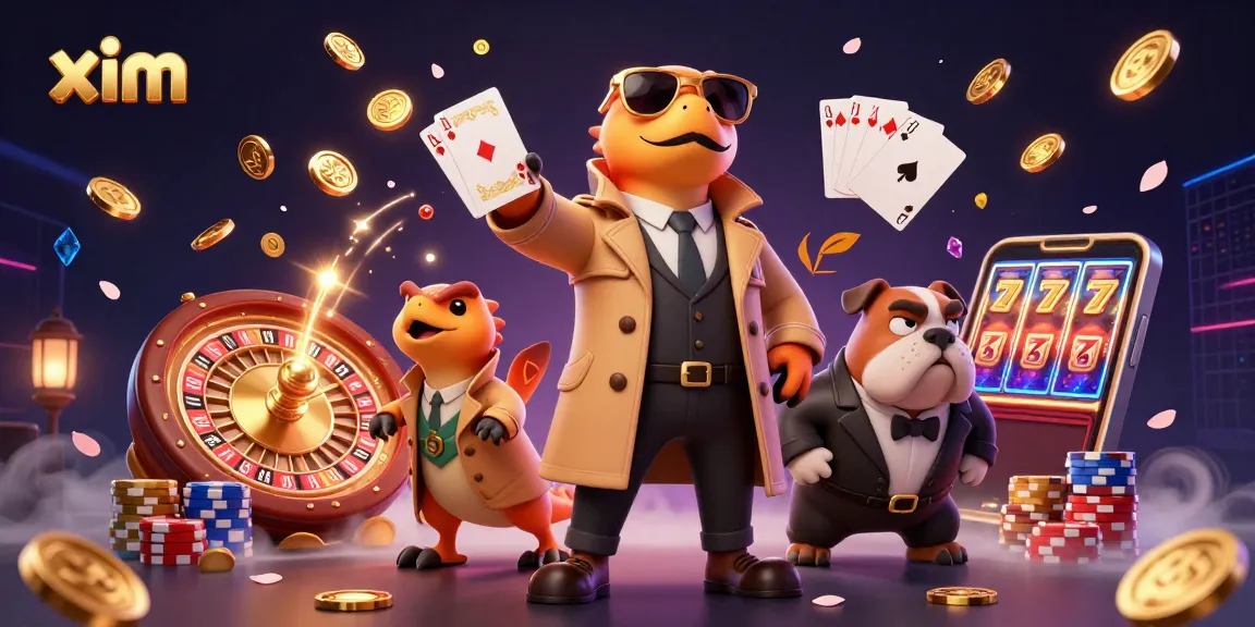 Experience the excitement of xim with vibrant casino scenes featuring animated raptors and dynamic gaming elements.