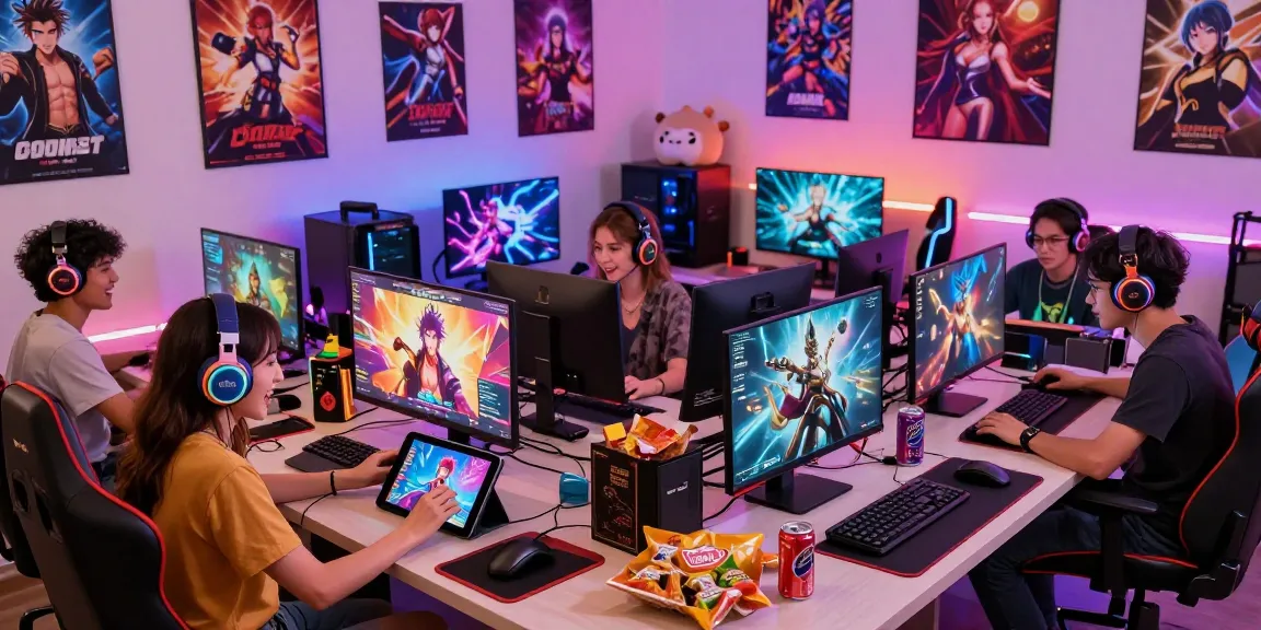 Engaging scene of players enjoying sex game online with vibrant gaming setup and interactive devices.