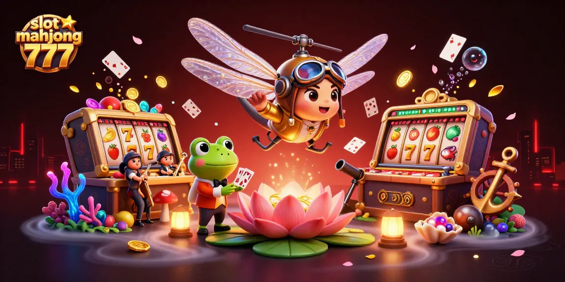 Enjoy thrilling action with slot mahjong 777 in an ultra-detailed casino illustration filled with vibrant characters.