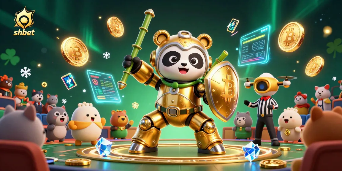 Shbet showcases an exciting casino experience with a golden panda and dynamic gaming elements.