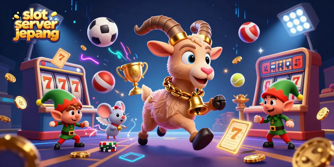 Engage with the thrilling slot server jepang scene, featuring whimsical 3D characters and dynamic gaming elements.