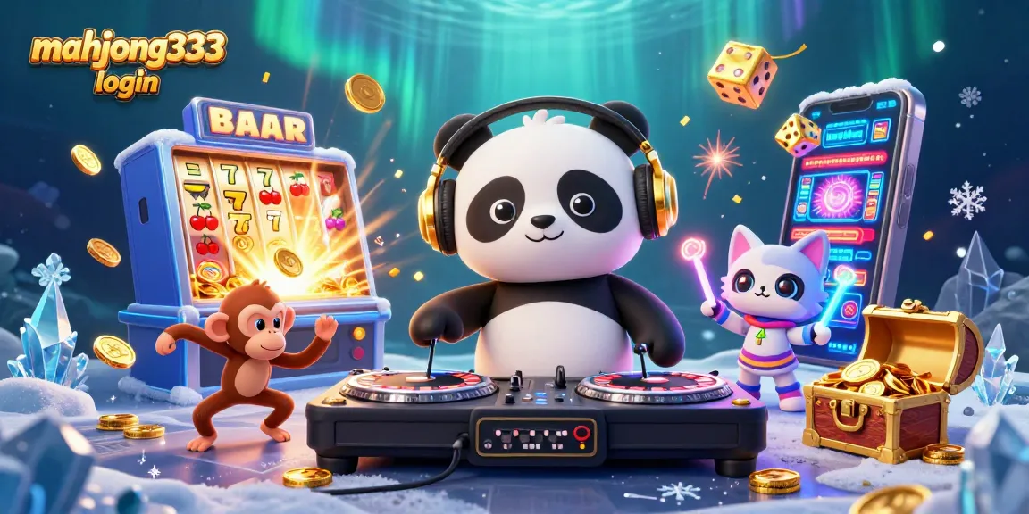 Experience the excitement of mahjong333 login, featuring a lively panda DJ and casino games explosion.