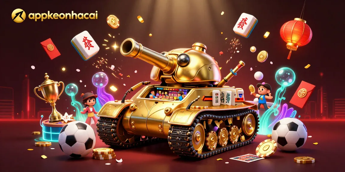 Experience the thrill of betting action at appkeonhacai with vibrant sports elements in a dynamic 3D scene.