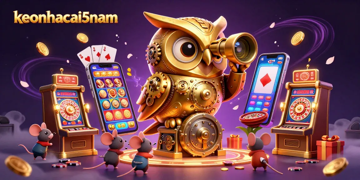 Join the action at keonhacai5nam with a vivid gambling scene filled with golden treasures and exciting games!