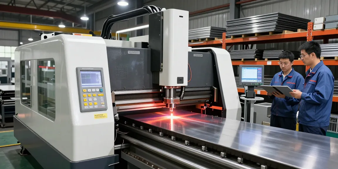 CNC press brake machine in a modern manufacturing facility demonstrating efficient metal bending technology.