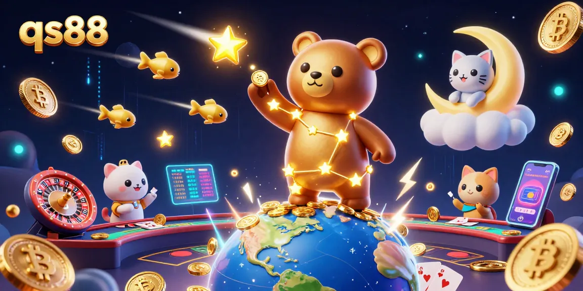 Experience the excitement of qs88 in this vibrant live casino illustration with dynamic characters and engaging elements.