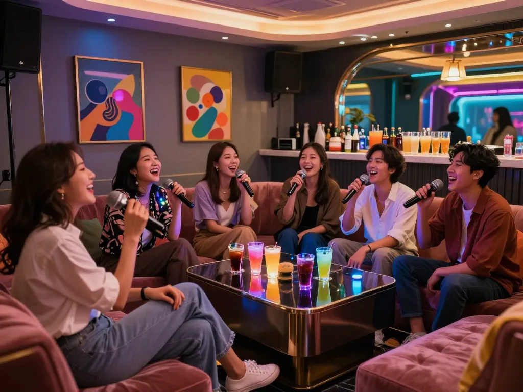 친구들과 함께 즐기는 생동감 넘치는 분위기의 강남달토 럭셔리 노래방 경험