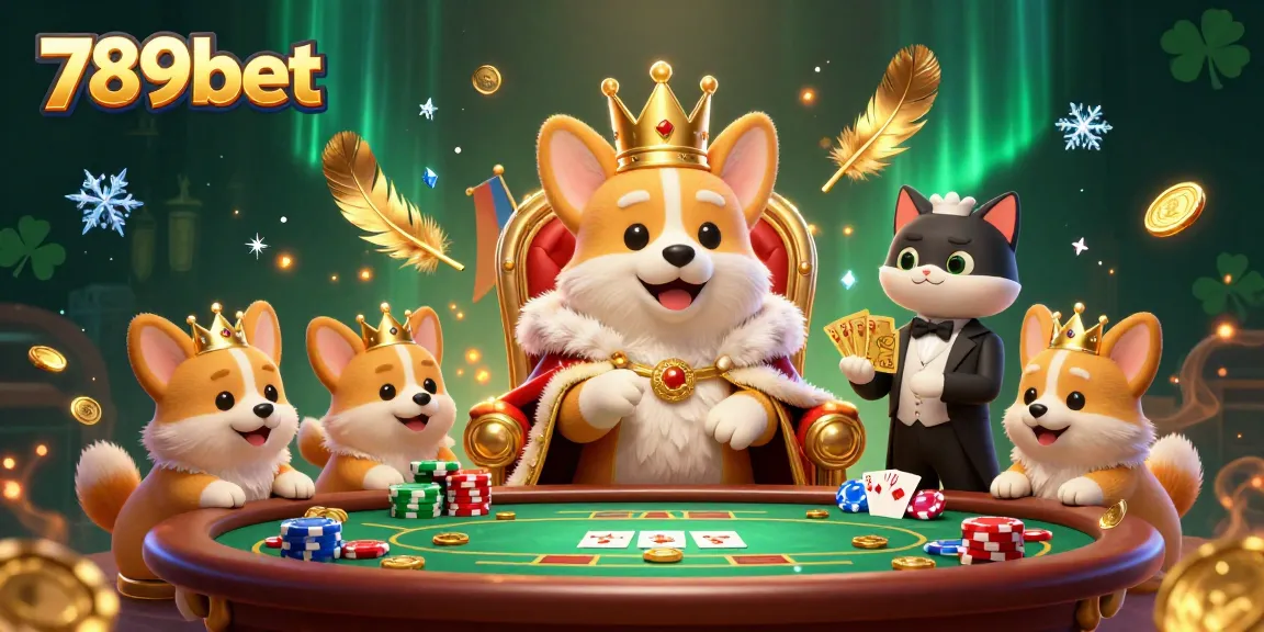 Experience excitement at 789bet with a royal corgi king, a poker scene full of energy.