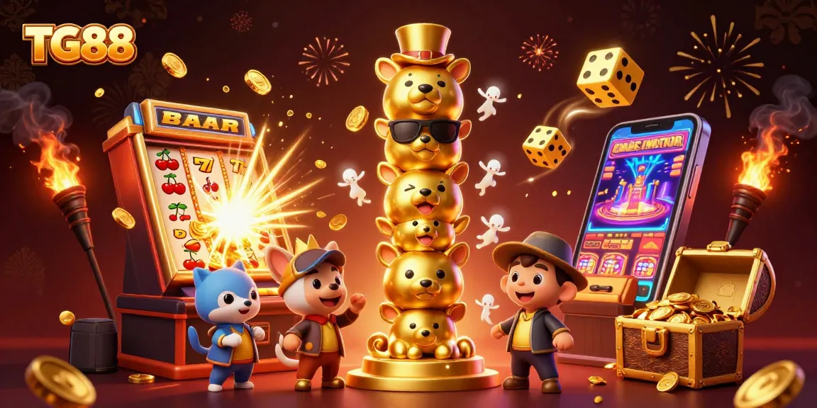 Experience thrilling wins at TG88 with a vibrant scene of a golden totem and jackpot celebrations.