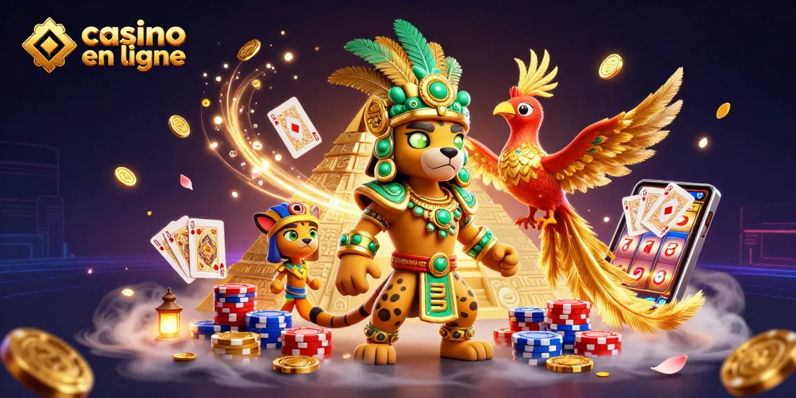 Jouez à casino en ligne avec des jeux captivants entourés d'un prêtre jaguar et d'un oiseau Quetzal.