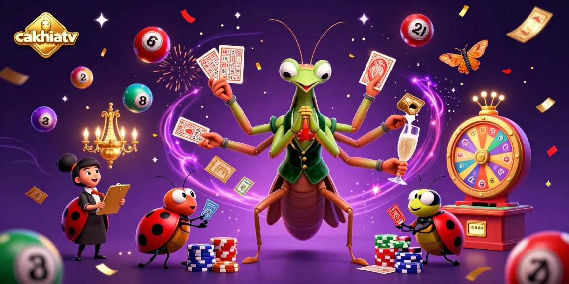 Watch cakhiatv lever up excitement with a vibrant casino scene featuring colorful lottery balls and dynamic characters.