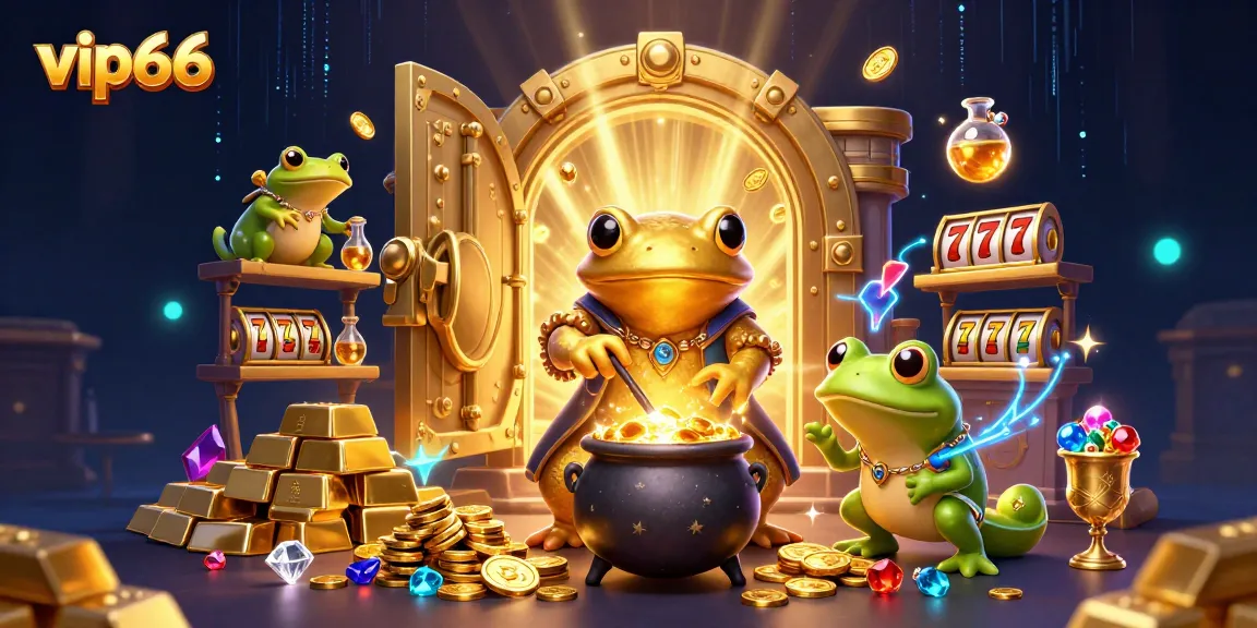 Experience the vibrant vip66 casino world with a 3D golden salamander alchemist transforming base metals into gold.