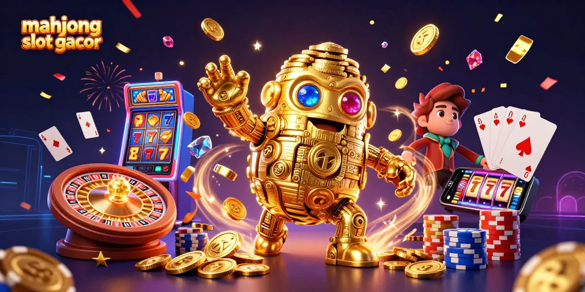 Experience mahjong slot gacor with a vibrant illustration showcasing lucky symbols and engaging game elements.