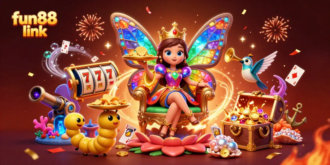 Spin and win at Fun88 link with vibrant casino elements and a magical atmosphere.