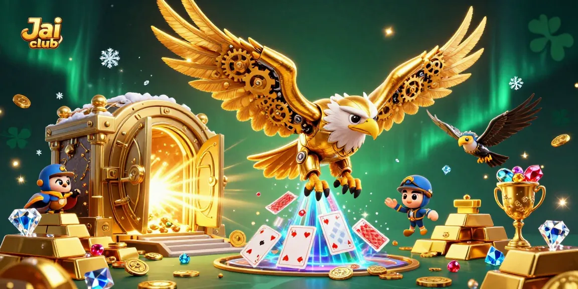Engage with exciting gaming moments at Jai club featuring a golden eagle and treasure.