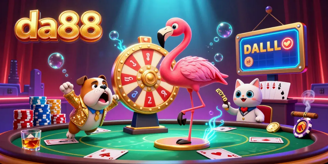Experience thrilling gameplay at da88, featuring a vibrant 3D scene with a game show theme.