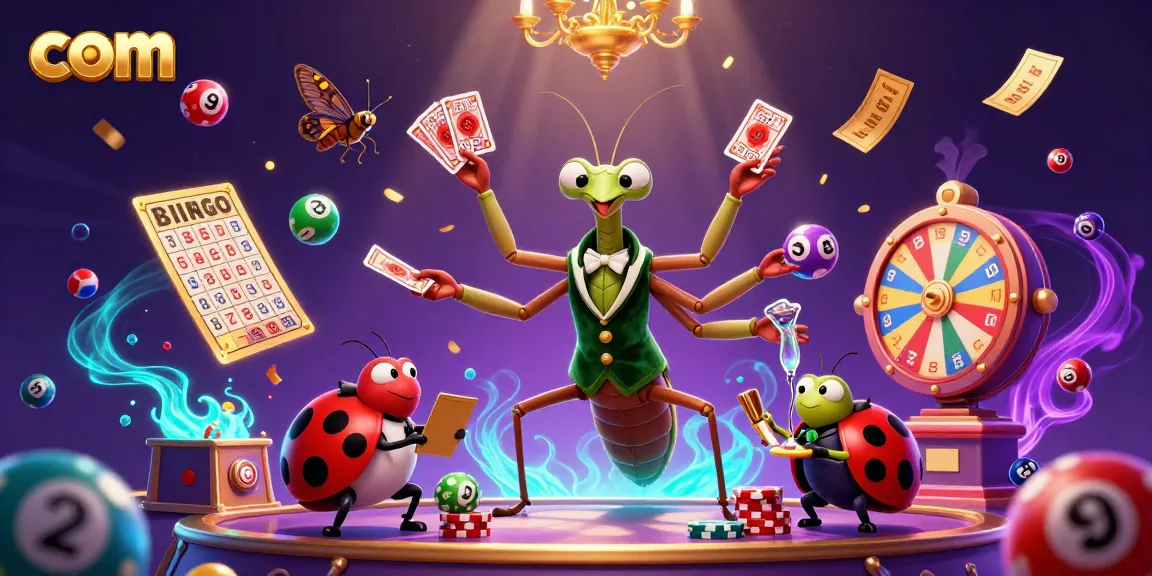 Experience the thrill of com gambling with vibrant games and characters in this lively casino illustration.