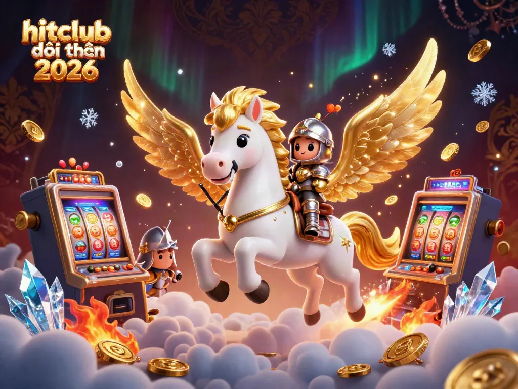 Experience thrilling spins with hitclub đổi thưởng 2026 in this vibrant 3D casino scene filled with action.