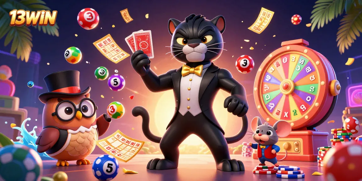 Engage in exciting games at 13WIN with stylish characters and thrilling prizes in a vibrant casino scene.