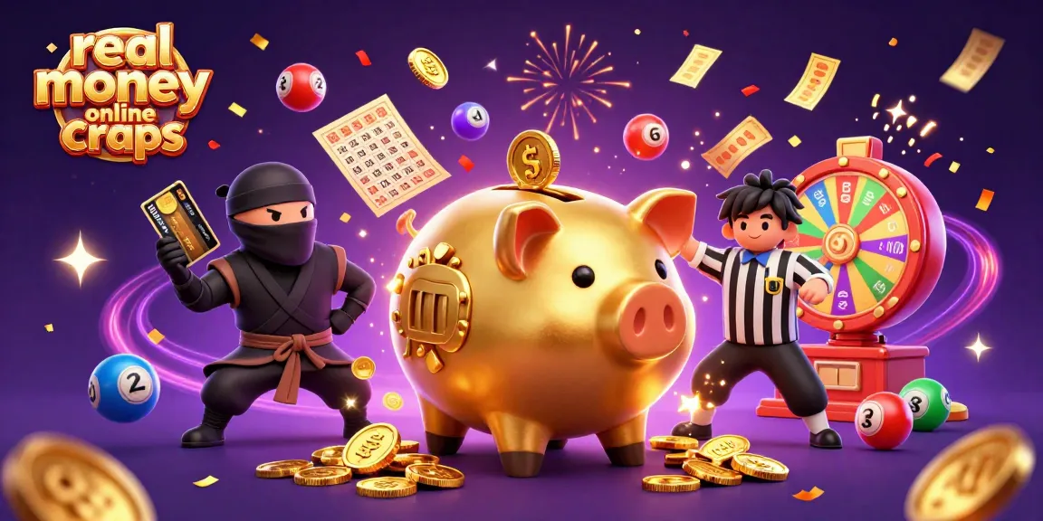 Celebrate with real money online craps as playful characters interact in a vibrant casino scene.