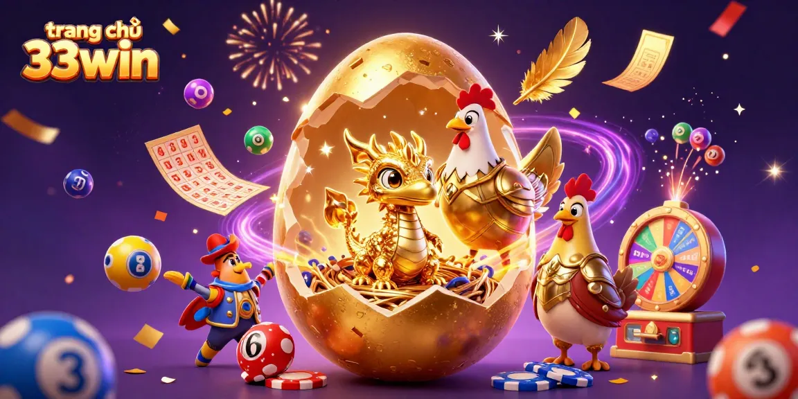 Play and win at trang chủ 33win surrounded by vibrant casino elements, golden dragon, and dynamic prizes.