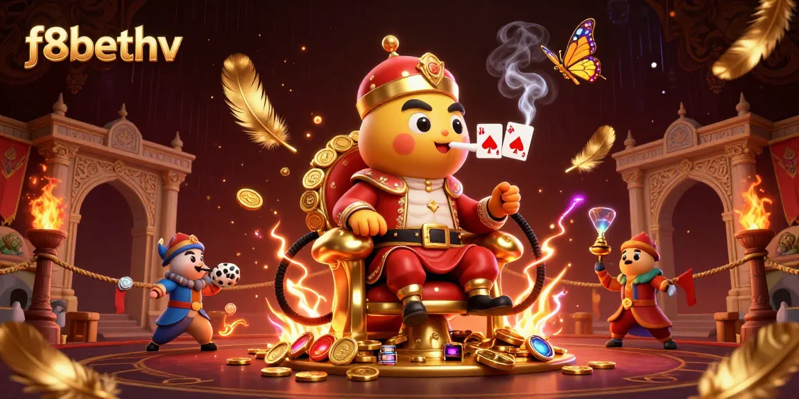 Spin to win with f8bethv in this vibrant 3D casino scene featuring unique characters and rich gambling elements.