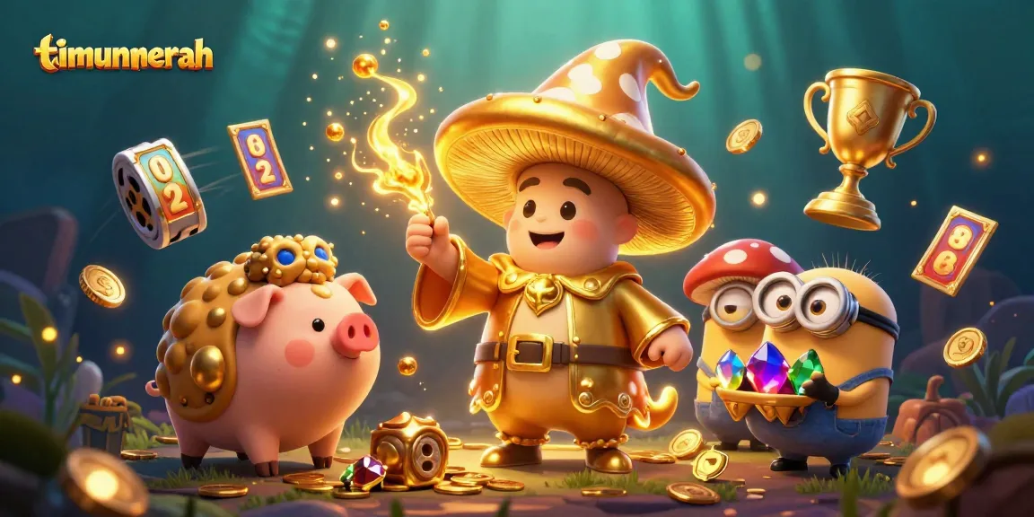 mainkan timunmerah dengan jackpot dan reel slot yang berkilau serta karakter magis