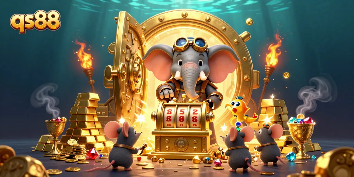 Experience thrilling wins at qs88 with dynamic gaming visuals featuring steampunk elements and gold treasures.
