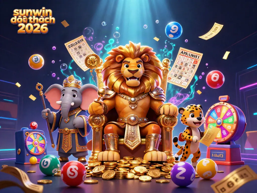 Experience the action and excitement of sunwin đổi thưởng 2026 with vibrant lottery elements and engaging characters.
