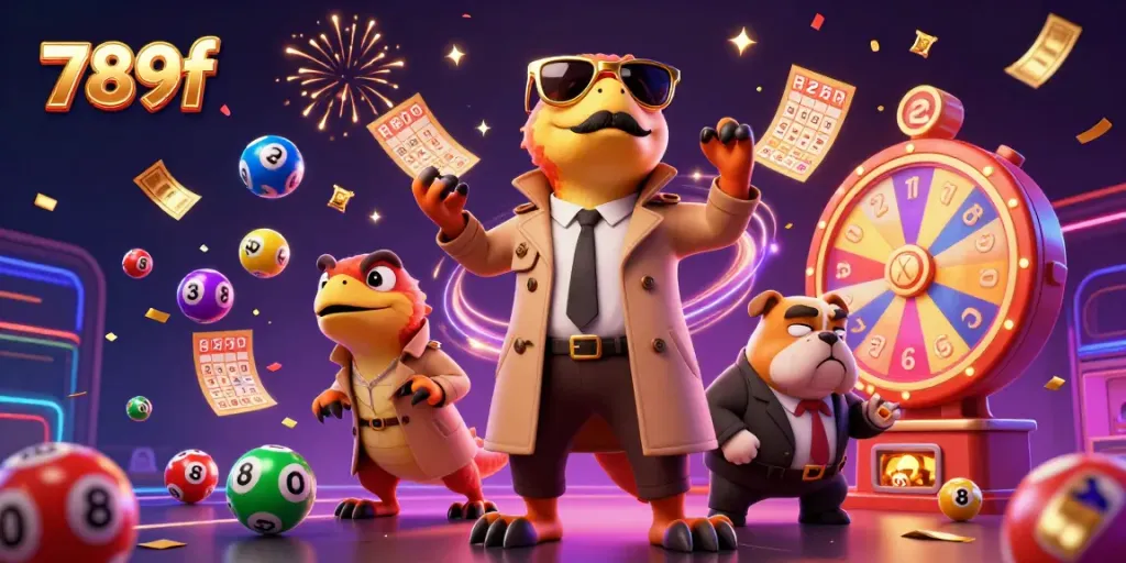 Experience thrilling gameplay at the 789f casino with vibrant lottery balls and festive elements.