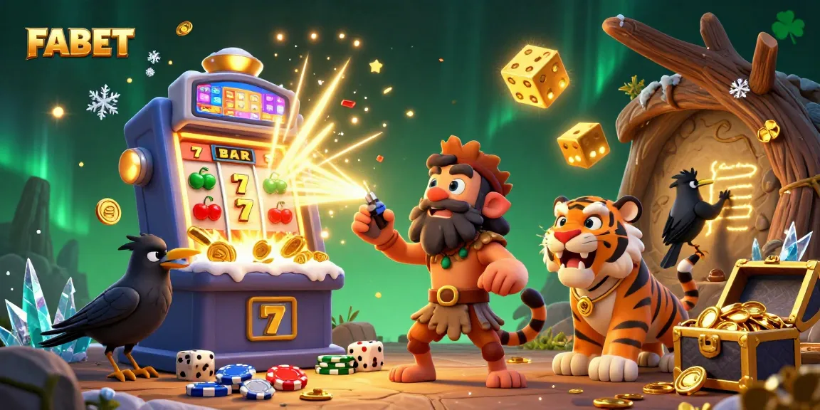 Experience thrilling jackpots with FABET in this vibrant, ultra-detailed casino illustration.