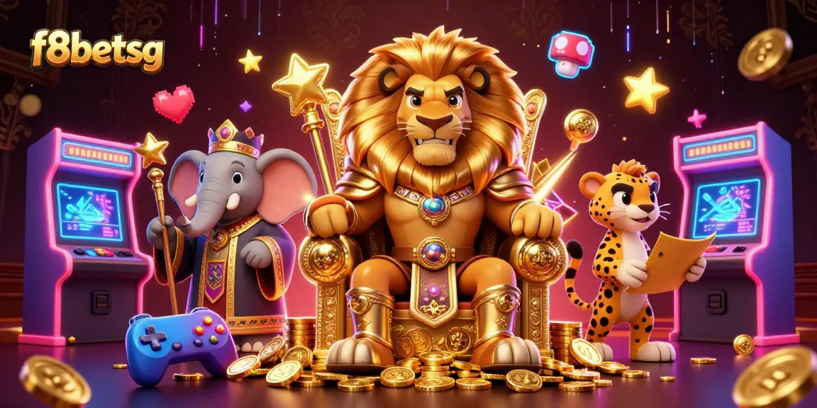 Experience thrilling gameplay at f8betsg with vibrant casino-themed 3D illustration featuring dynamic characters.