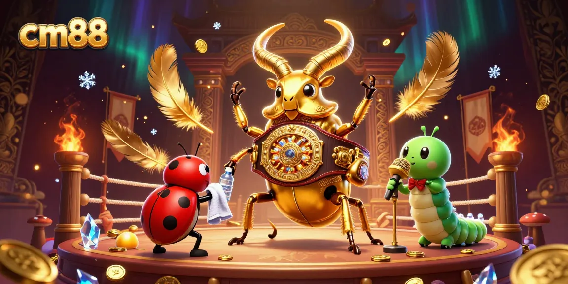 cm88 offers a thrilling betting showdown featuring giant characters in a vibrant casino atmosphere.