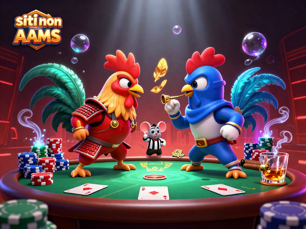 Due combattimenti tra galli in armature samurai e ninja nei siti non AAMS, gioco di poker animato.