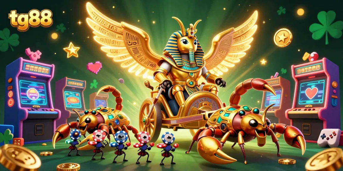 Spin the reels with tg88's vibrant golden scarab themed casino adventure!